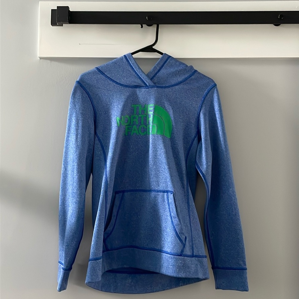 North Face Blue and Green Sweatshirt Womens Size S